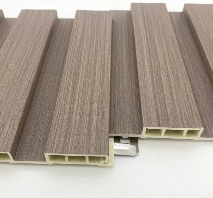 PVC wood composite WPC Fluted Wall Panels interior decorative Board Building Facades Cladding WPC wall panel for decor hot sale