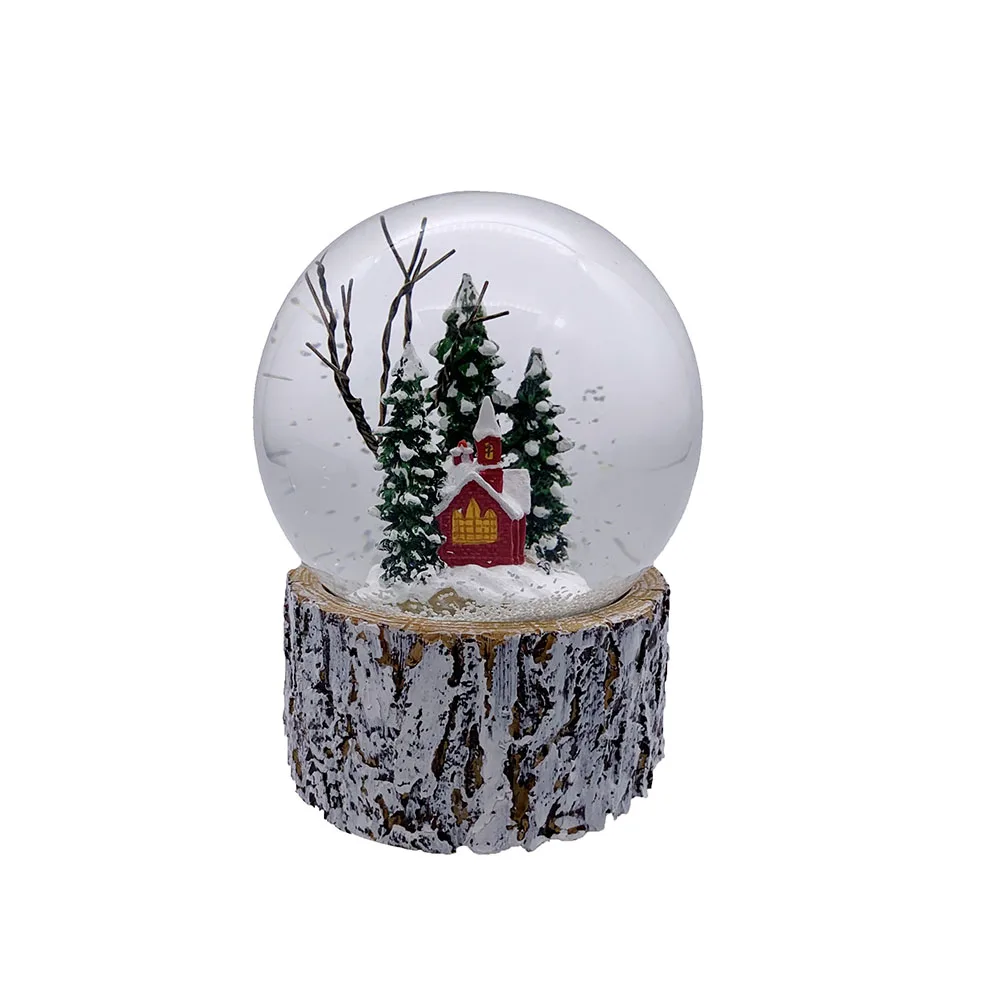  Winter Country Scene 100MM Resin Hand Painted Snow