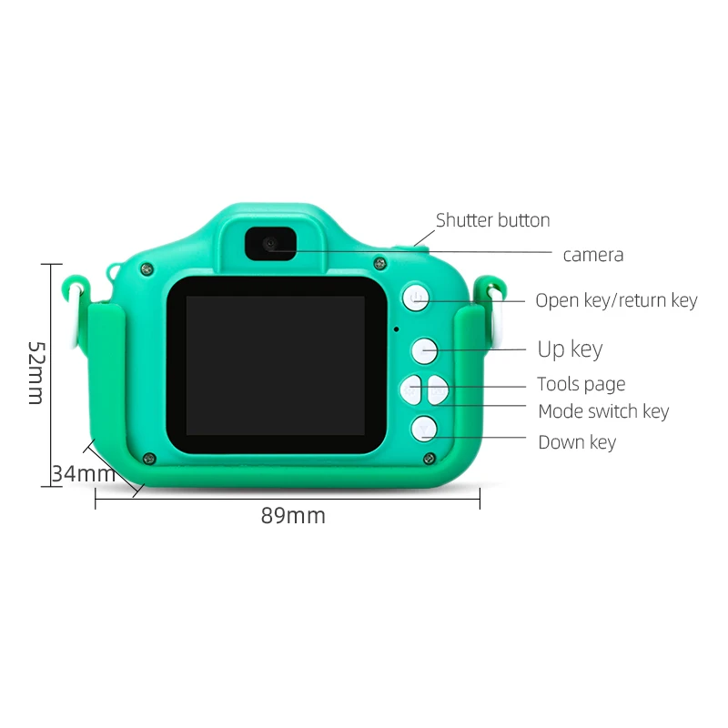 New Design Animal Cartoon Child Camera Kids Camera Toy With Silicone Protection