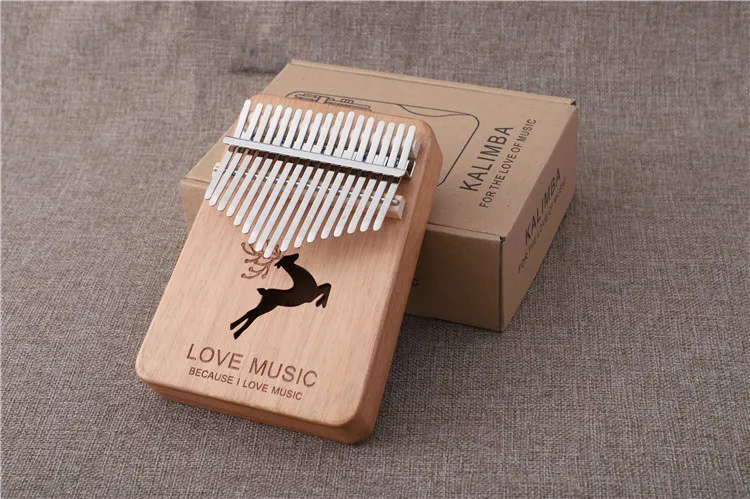 Factory Wooden Musical Instrument 17 keys Thumb Piano Handmade Thumb Piano For Beginners