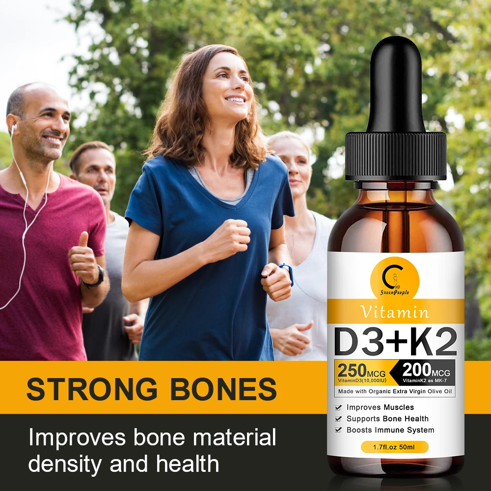  Organic Vitamin D3 K2 Liquid Drops Premium Immune Support Helps Strong Bones&Healthy Heart &