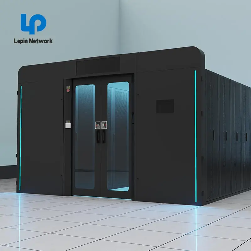 ningbo lepin factory  custom glass door cold containment  aisle 42u KH KA network cabinet Fire linkage control unit G2 TYPE