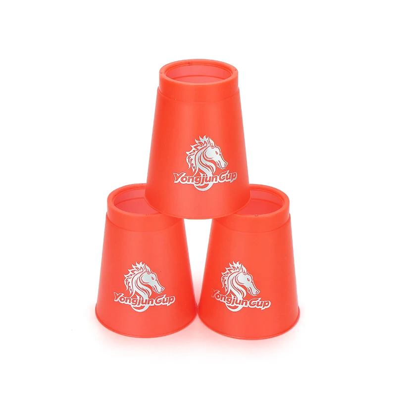 Yongjun High Quality Plastic Training Stack-cups Large Hole Stack Cups Speed Cups Game With Printing OEM Design