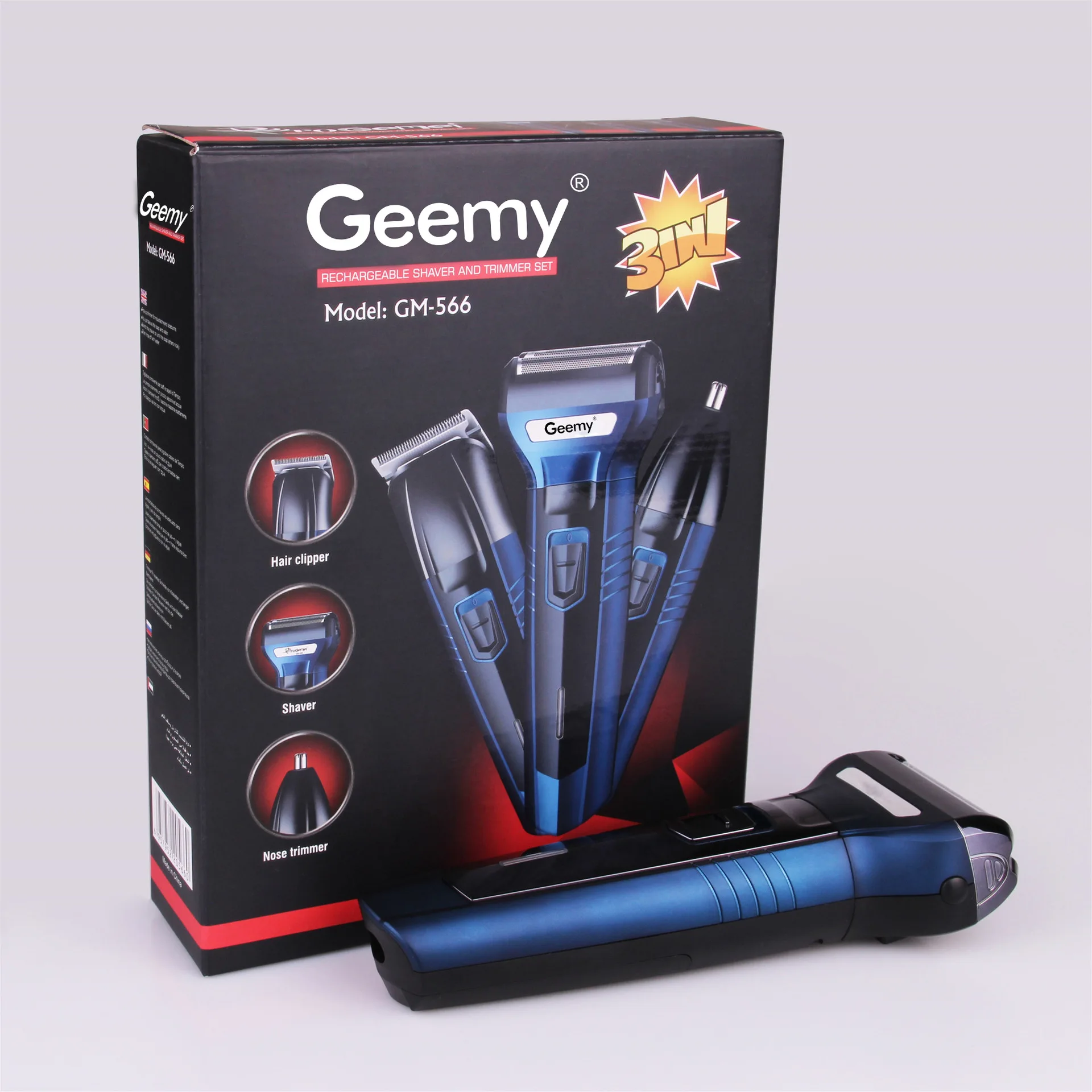 
Geemy566 Multifunctional Electric Shaver Reciprocating Shaver Three in One Multifunctional Hair Clipper 