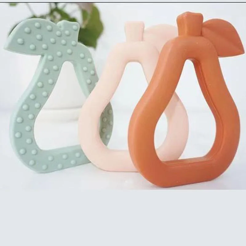 Unisex 0 to 24 Months 2 to 4 Years Old Silicone Pear Toy Baby Teether