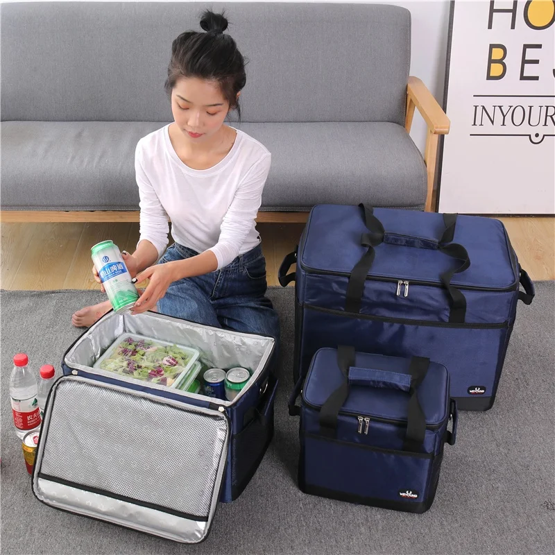Large Capacity 10L 35L 68L Leakproof Insulated Thermal Food Delivery Cooler Bag Picnic Refrigerator Bag for car using