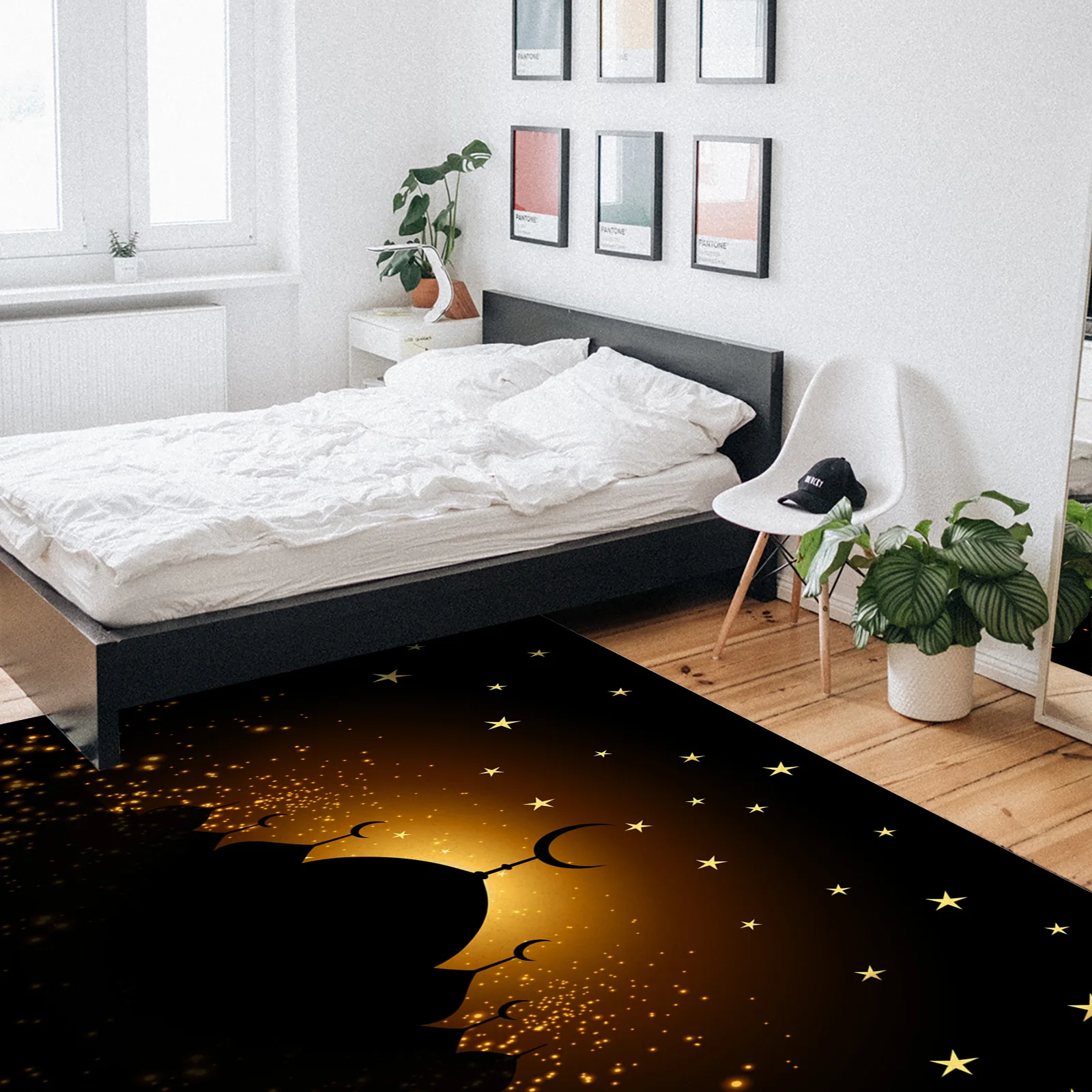 Luxury Dark Blue Musallah Thick Islamic Prayer Mat Washable Muslim Prayer Rug with Anti Slip Backing