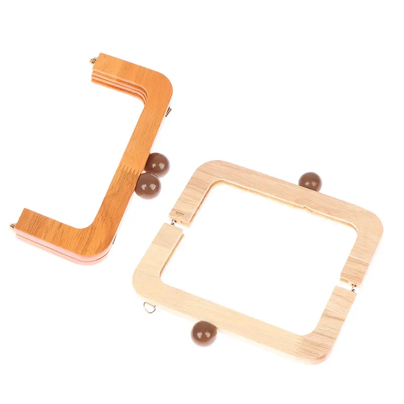 Bag Frame Wood Handle Wooden Bags Closure Kiss Clasp Purse Frames Lock Buckles DIY Accessories For Handbags