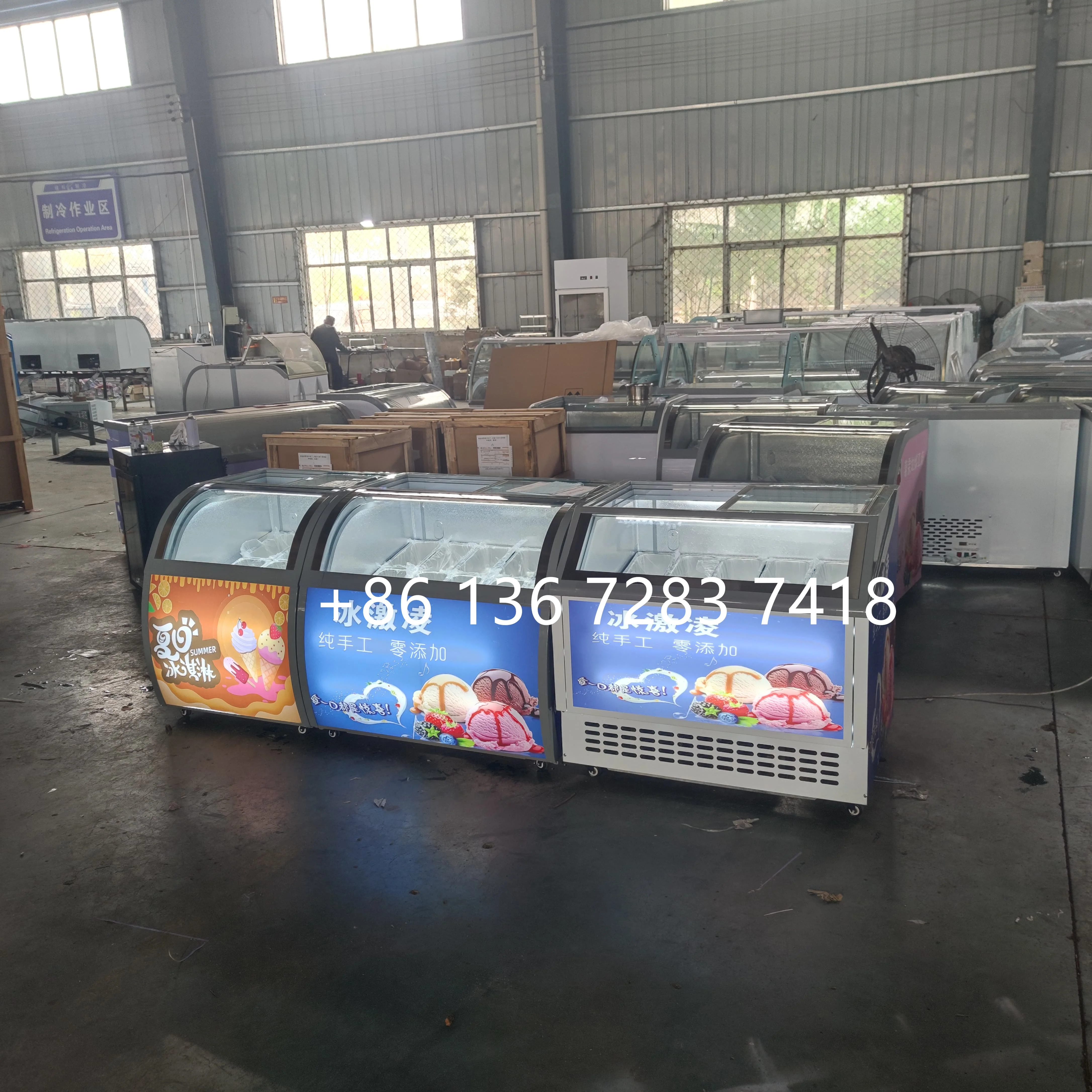 Factory price ice cream popsicle vending display showcase fruit juice bubble tea frozen cabinet with high quality