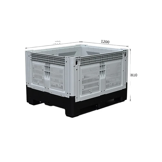 High quality food grade collapsible industrial plastic pallet container box