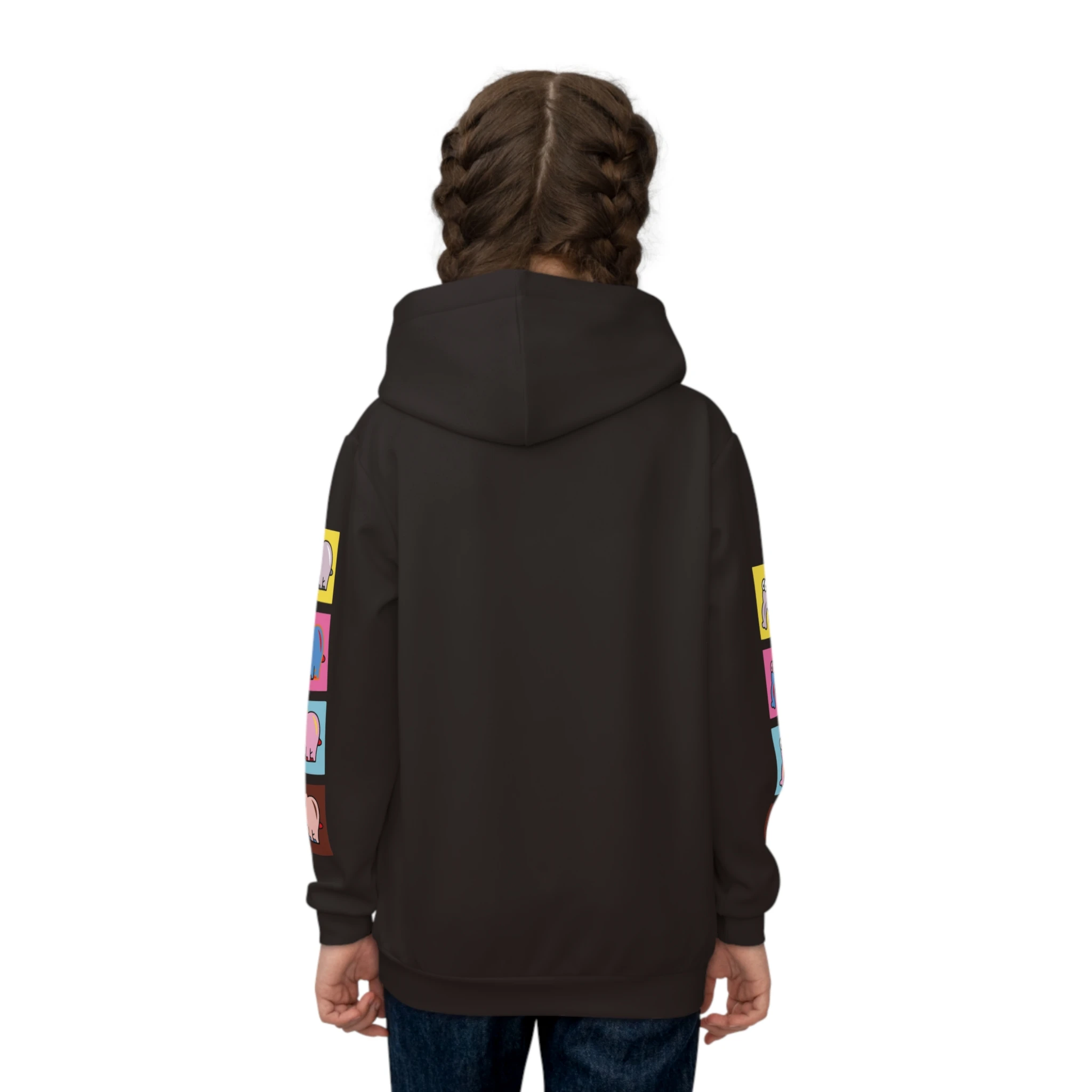 manufacturer clothes wholesale high quality elephant print kids sporty&riding&hiking hoodie full printing coat