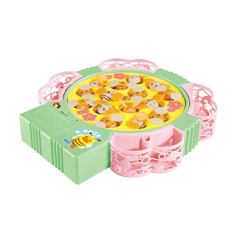 Kid play funny game battery operated bee fishing game toys with music
