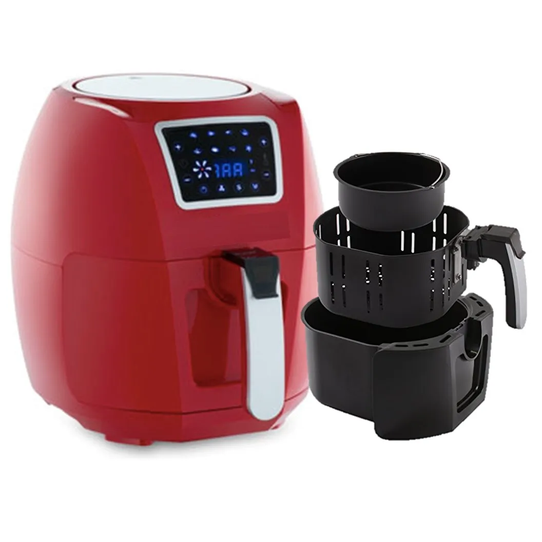 Family Size Air Fryer 5.5L 7 in 1 Digital Air fryer Recipe Books Upgraded Full Touch Screen 1800W air fryer