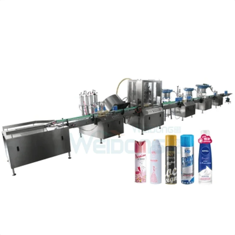 Automatic Air Freshener Insecticide Aerosol Paint Hair Spray Filling Sealing Machine  Spray Glass Marble Ball