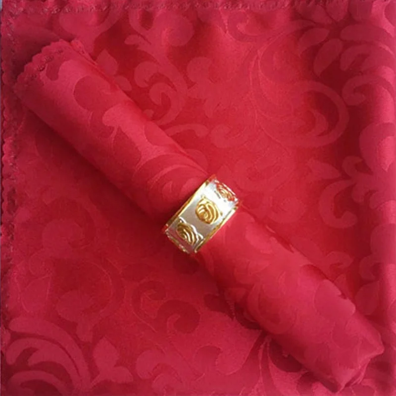 Wholesale Polyester Damask Jacquard Cloth Table Napkins for Wedding