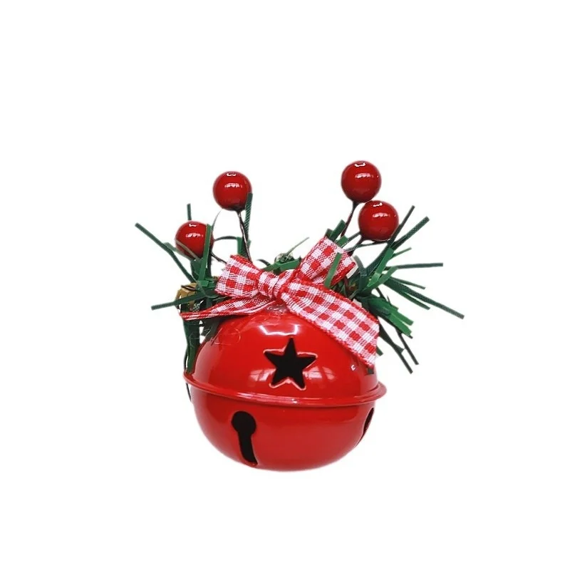 Red Hemp Rope Christmas Bell Pendant Accessory for Home Hotel Christmas Tree Decorative