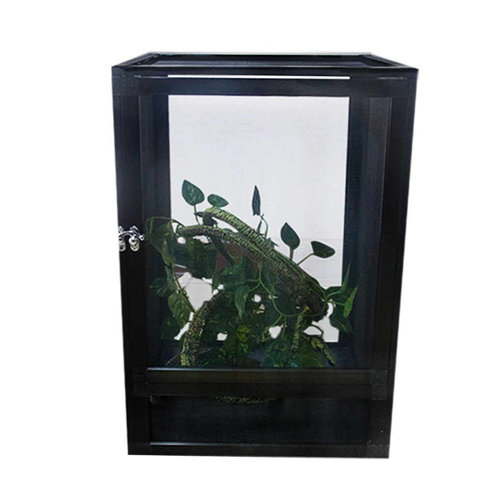 Quality 46cm 66cm 80cm 100cm 120cm aluminum mesh pet cages for lizard chameleon reptile