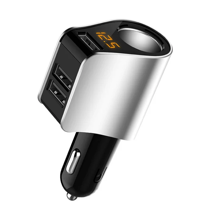  Дисплей напряжения 3 USB A Выход Автомобильное зарядное устройство прикуриватель