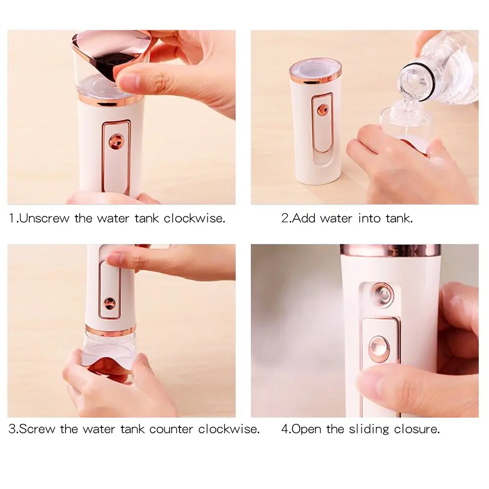 Nano Facial Mister , Atomization Facial Humectant Steamer With Portable USB for Skin Care