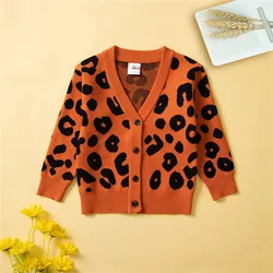 Wholesale autumn floral print coats for girls long sleeve fashion cardigan children sweaters