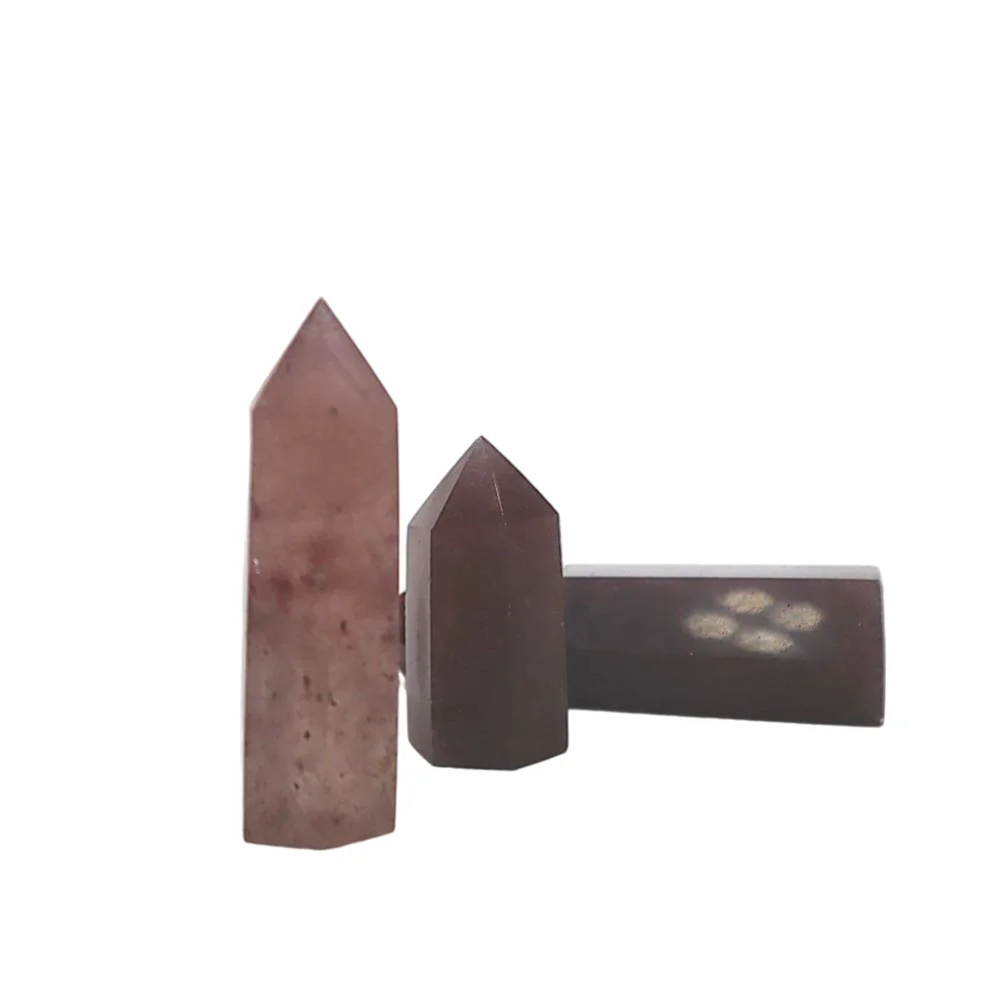 
Factory wholesale Natural Crystal Tower healing crystal obelisk Strawberry quartz crystal point 