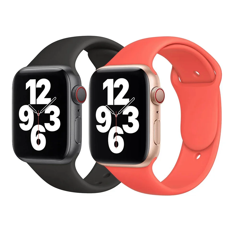 Wholesale Watchband For Apple Watch band 44mm 40mm series 6 SE 5 4 3 iWatch BAND 42mm 38mm Sport Silicone belt bracelet Strap