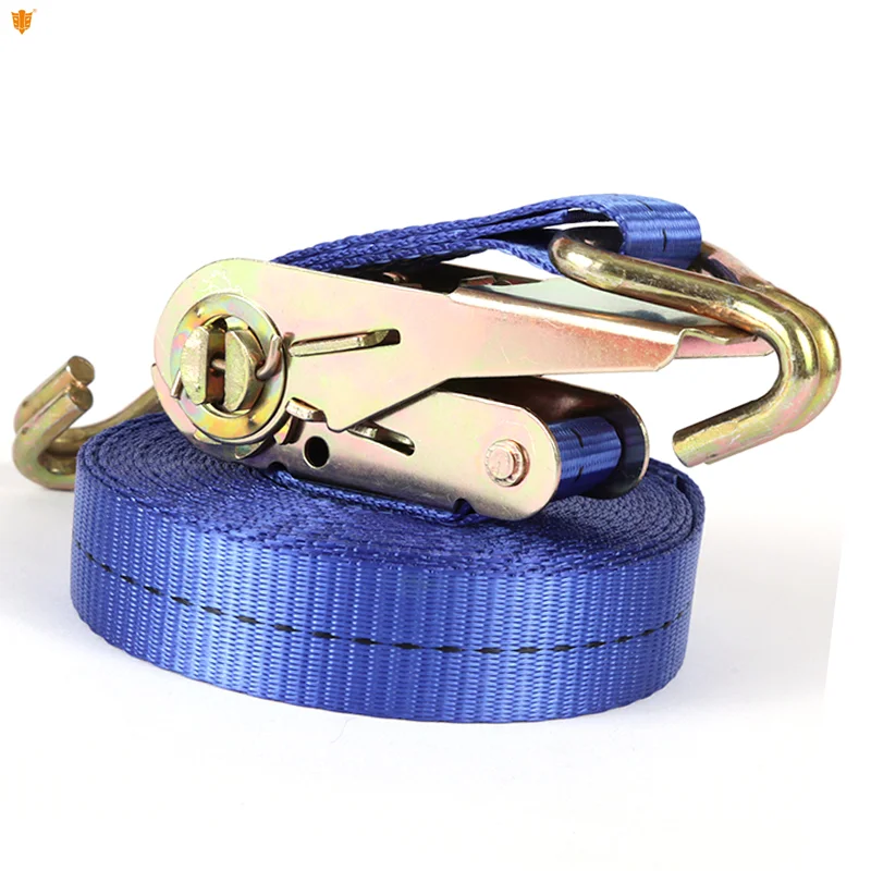 Wholesale Polyester 1 inch 5000kg 38mm cargo lashing belt Ratchet tie downs Strap Tensioner Straps