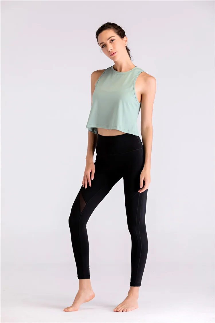 Jiadi базовый укороченный топ для йоги одежда фитнеса рубашки бюстье майка спортивные топы