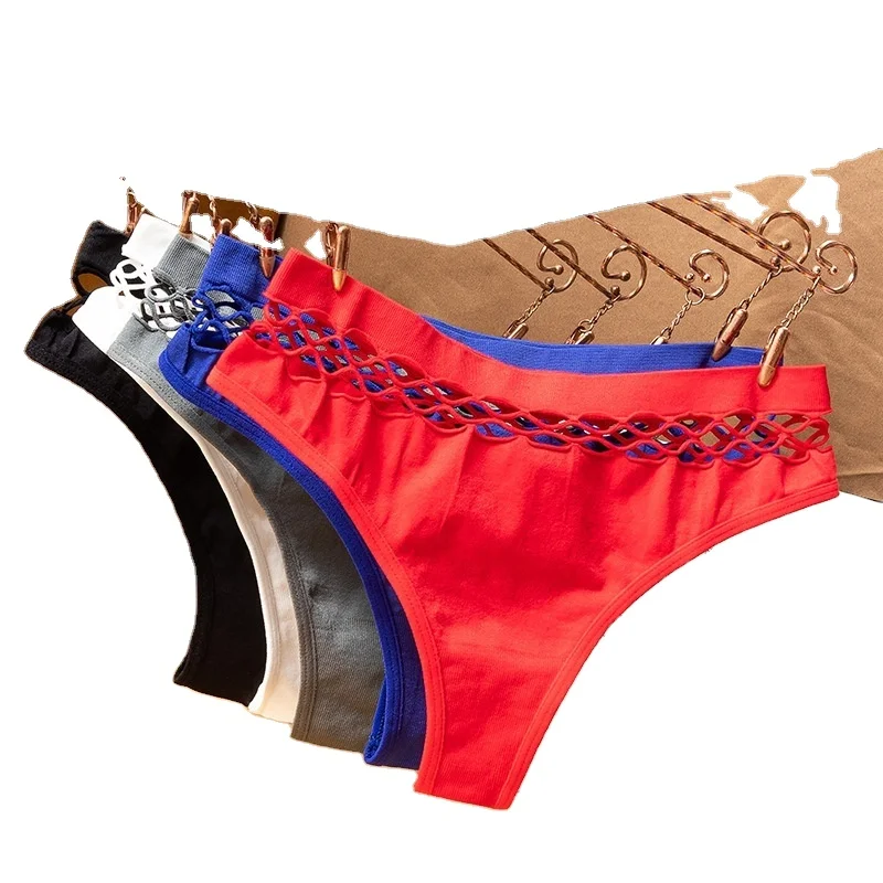 Сексуальное ажурное дырочное Спортивное женское треугольное нижнее белье с Т-образной спинкой для фитнеса сексуальное женское Бесшовное нижнее белье