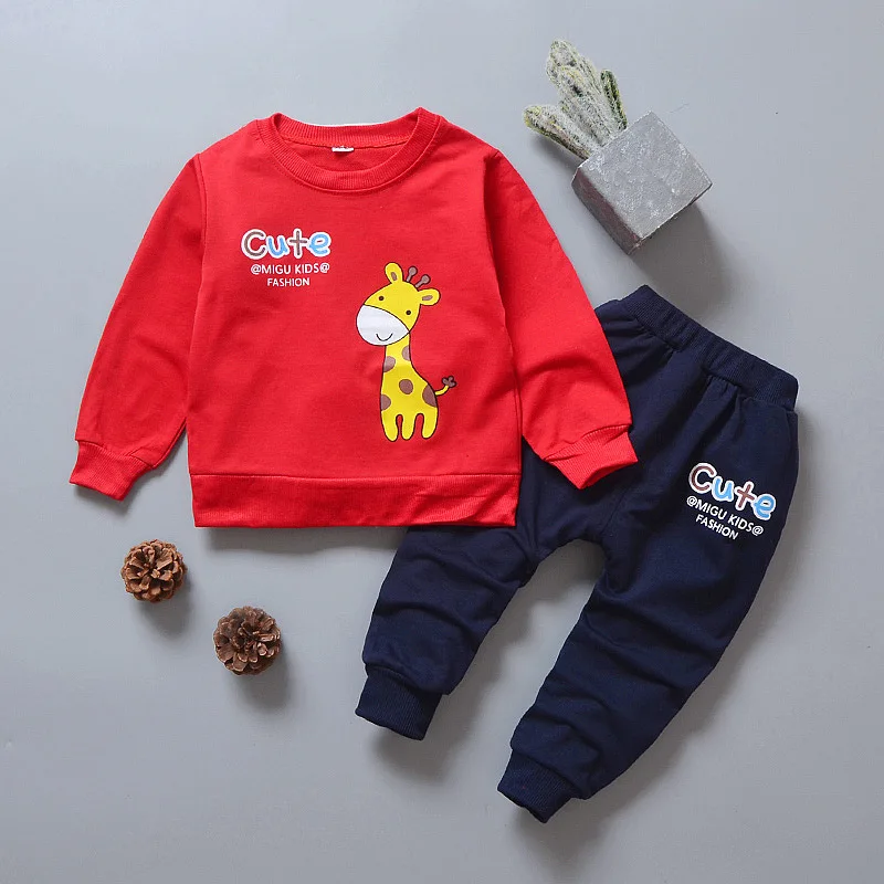 Ms-421 Baby Girl Clothes Set Outfits 3-4 Years Autumn Sweatshirt + Trouser Pants 2 Pcs Children Suits Toddler Clothing