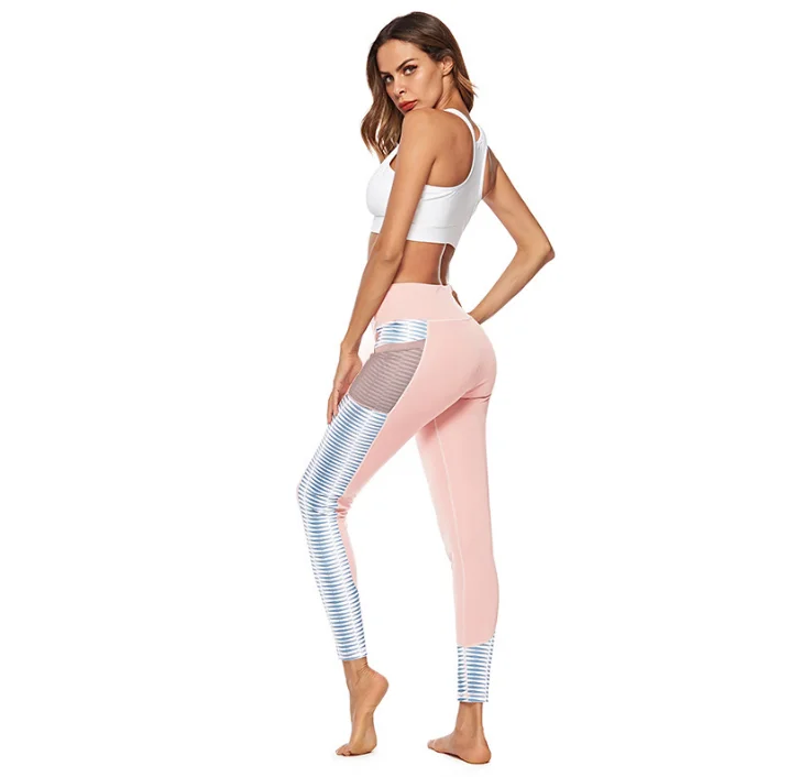 2019 Fitness Yoga Pants with Pocket Women Leggings High Waist Tight Stretch Quick Dry Training Workout Sport Running Gym Leggins