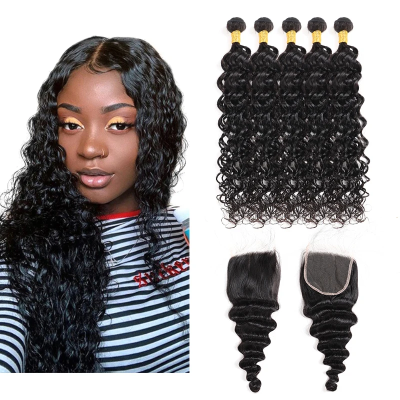
Hair piece free parting lace front closure bundles straight hair bundles with closure virgin hair bundles with lace closure 