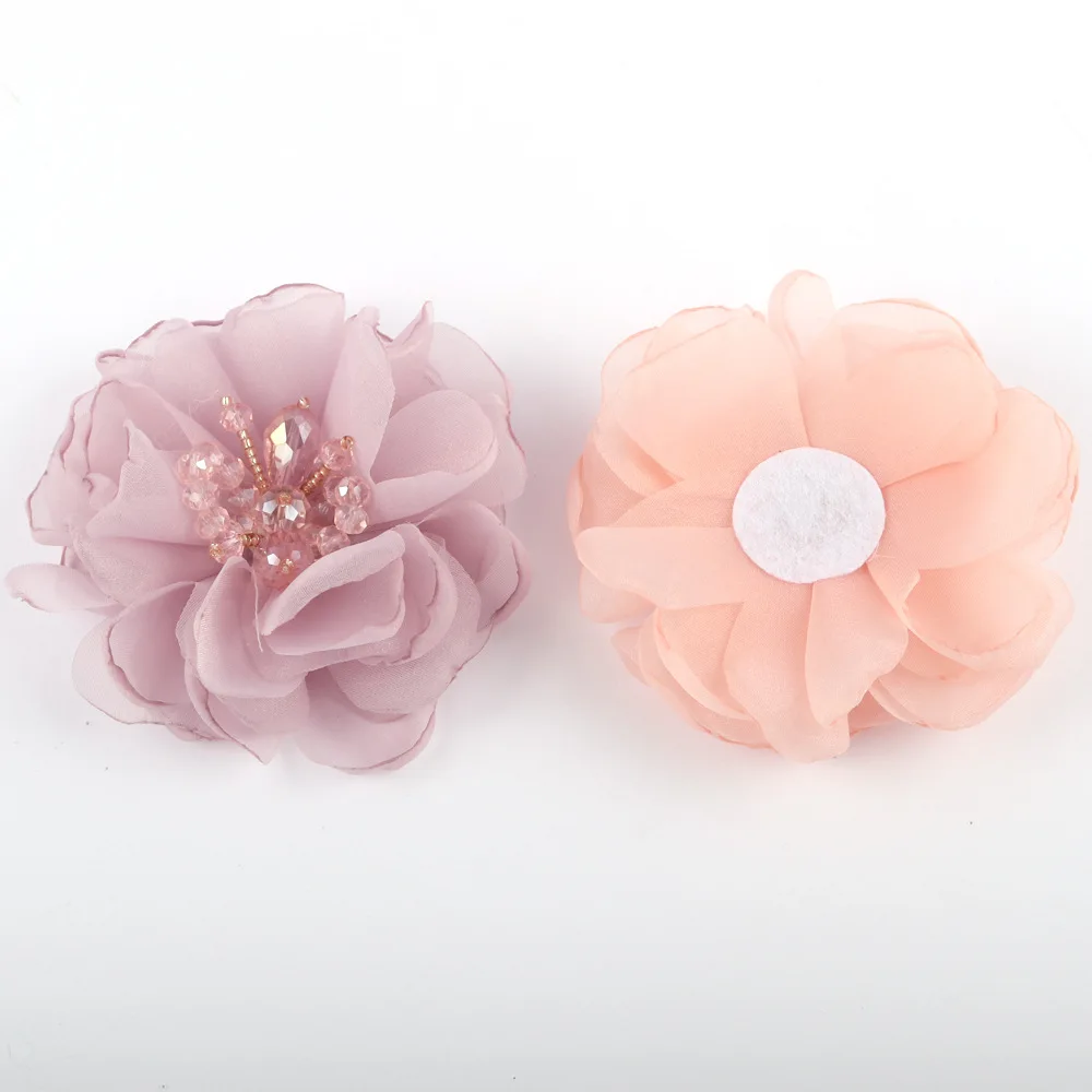 hot sale handmade tulle fabric flowers,flower for hair band,wholesale wrist corsage flowers