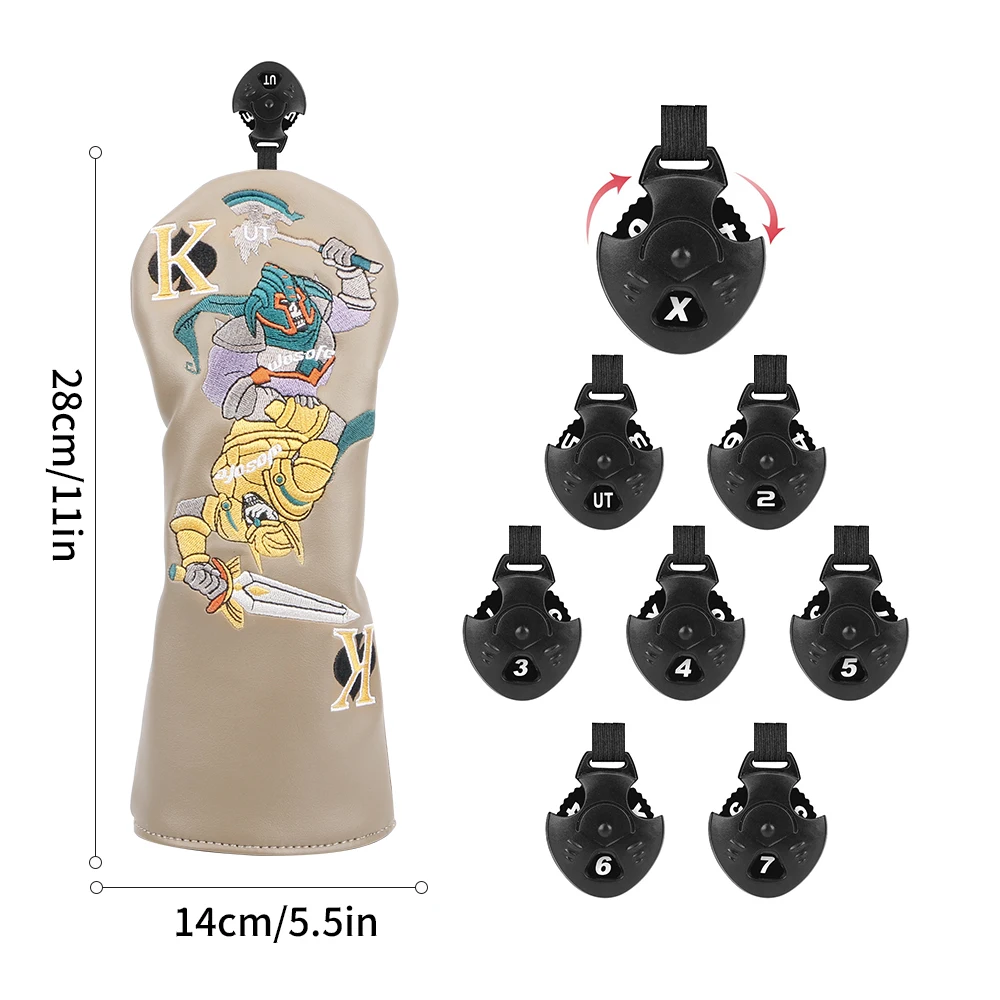 Factory Price PU Leather Embroidery Headcover Golf Wood Headcover Golf Driver Headcover