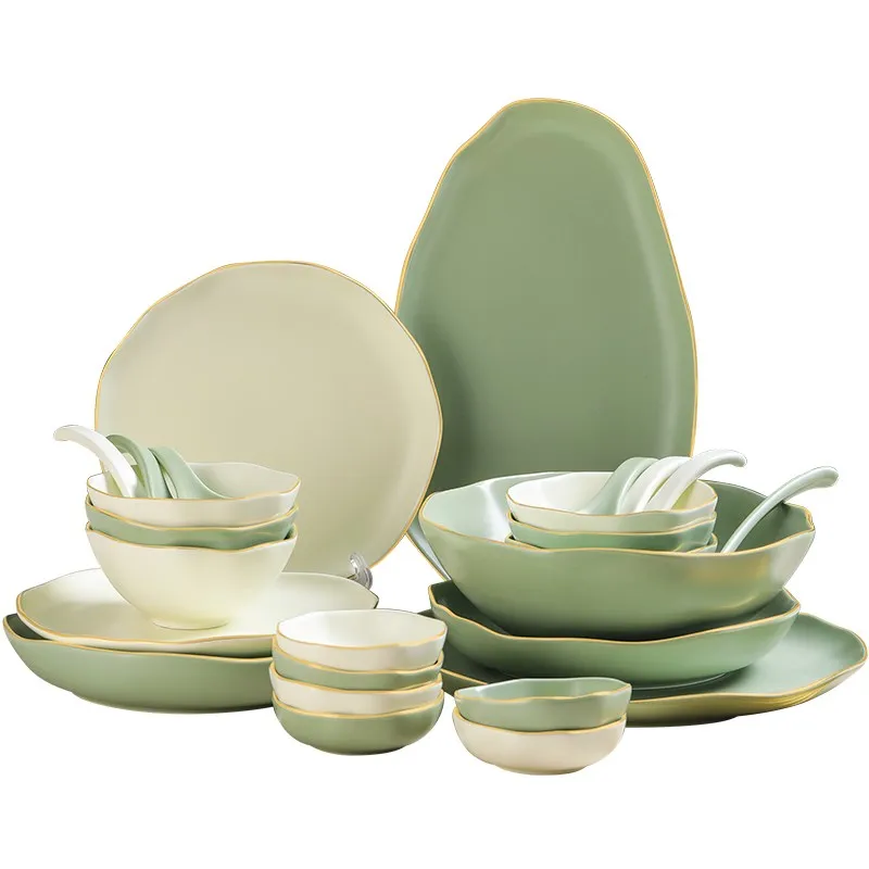 Nordic wholesale restaurant tableware crockery dinner plates bowls sets ceramic dinner set for home