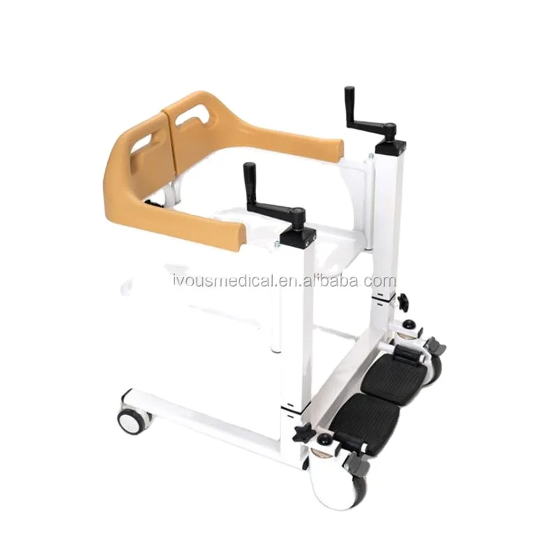 Transfer Lift Commode Toilet Bath Chair For Disabled Elderly Moving Wheelchair