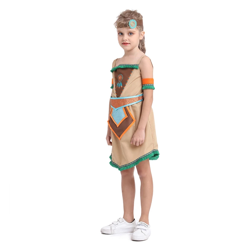 Halloween indians party costumes American indian costume kids girls dancing clothing india