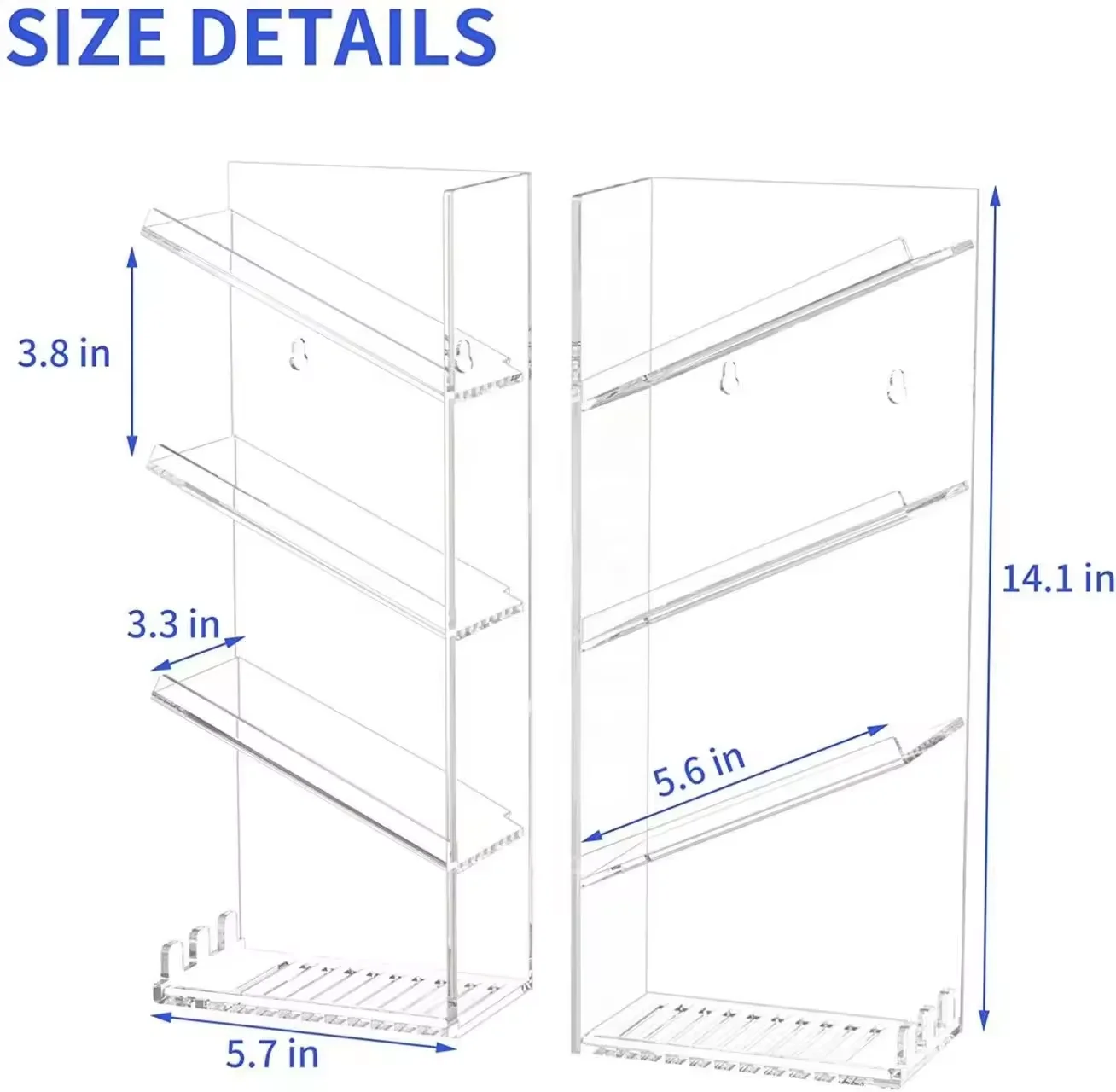 Acrylic Floating Wall Display Shelves clear acrylic bathroom shower caddy organizer lucite shampoo display holder shelf