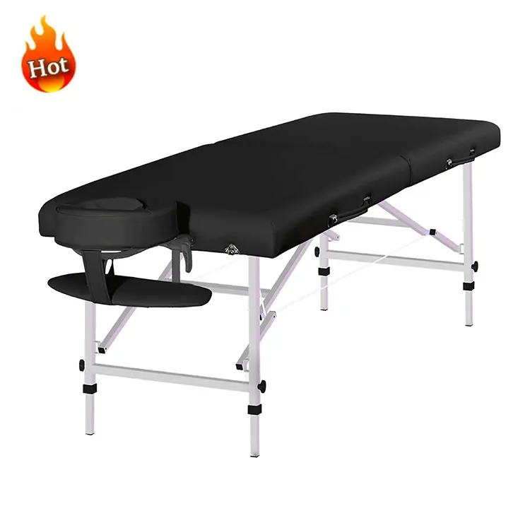Mt Manufacture 2 Section Folding Adjustable Cheap Custom Lightweight Aluminum Sturdy Massage Table Massage Bed Lash Bed for Sale