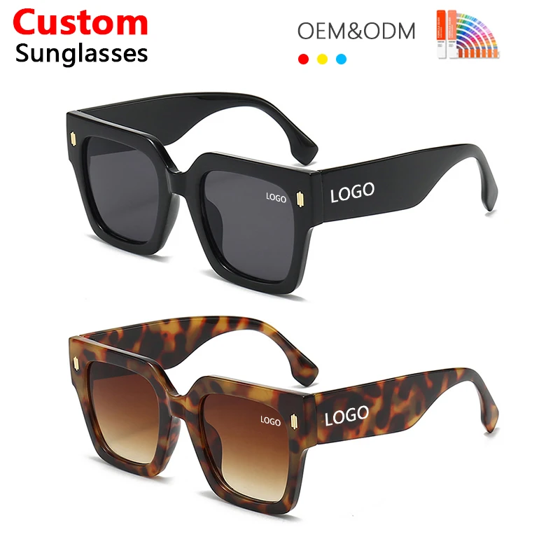 Whosale High Quality Square Big Frame Eyeglasses Classic Fashion Sun Glasses UV400 Polarized Unisex PC Frames Sunglasses