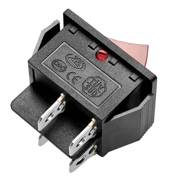 KCD4 AC 20A 125V 15A 250V T85 DPST 4 Пина 2 положение ВКЛ/ВЫКЛ красной подсветкой лодка