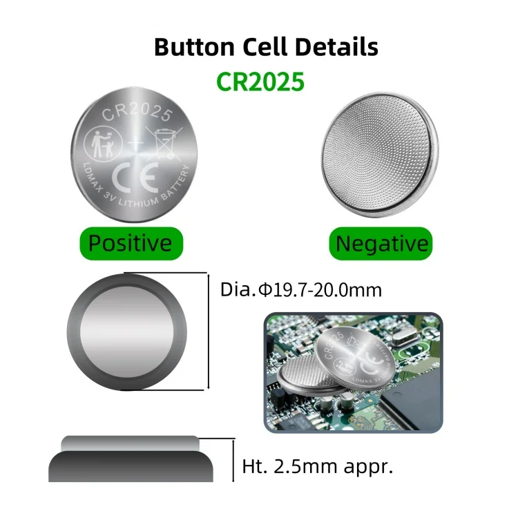 3V Lithium Coin remote control battery 2025 Batteries cr2025 remote replacement battery for key fob