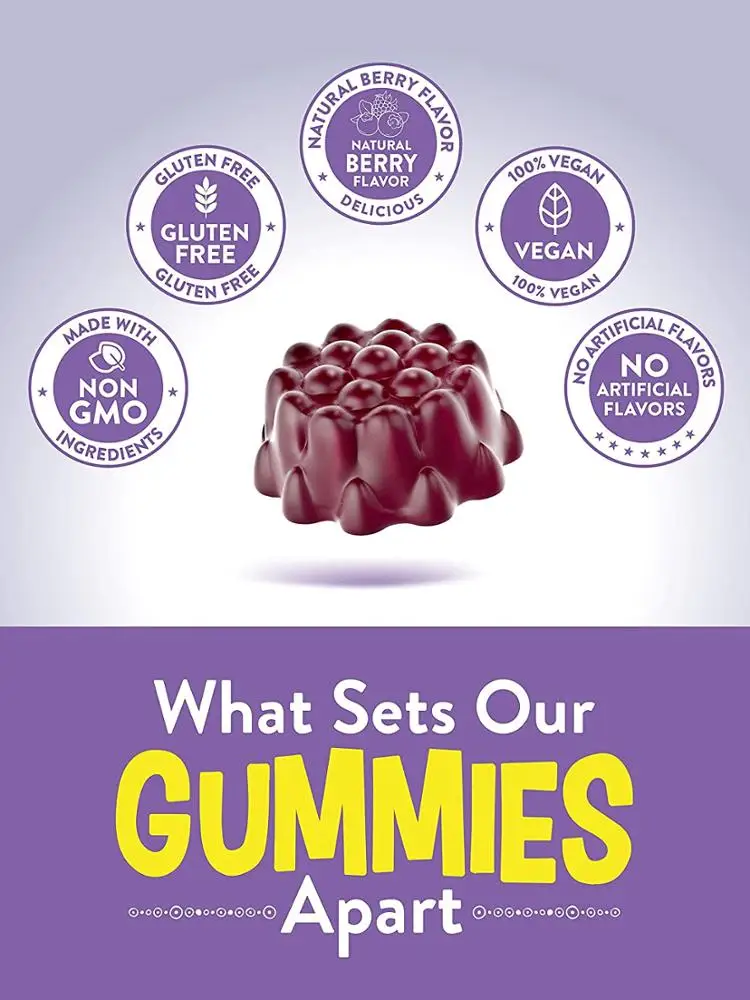 Immune Boost Multivitamin Natural Fruit Flavor Elderberry Gummies Bear