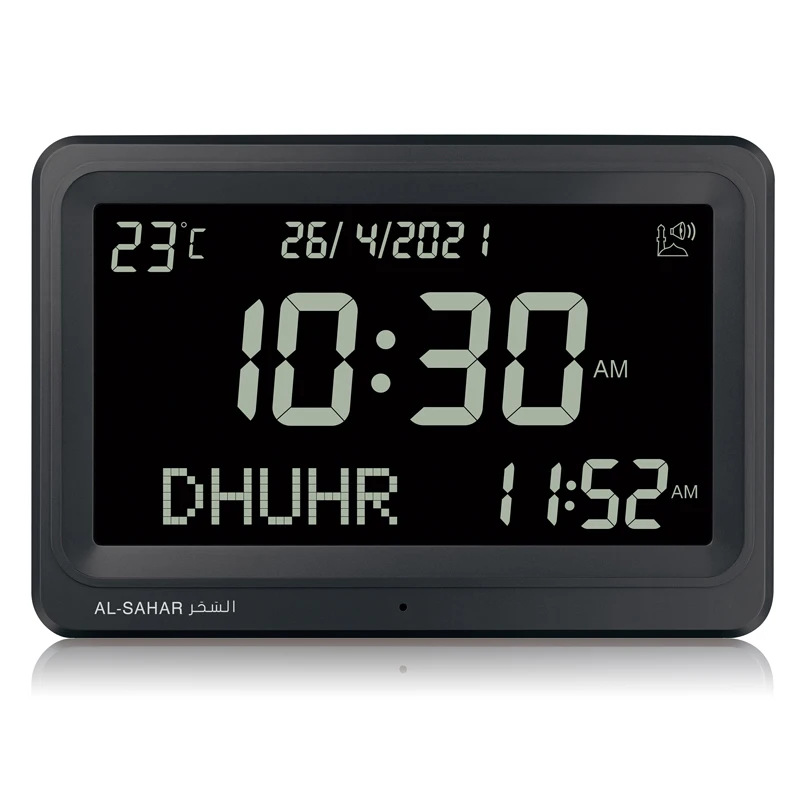 Digital Azan Clock l Timepiecewith Multi Athan Sound Date Week Temperature Prayer Times