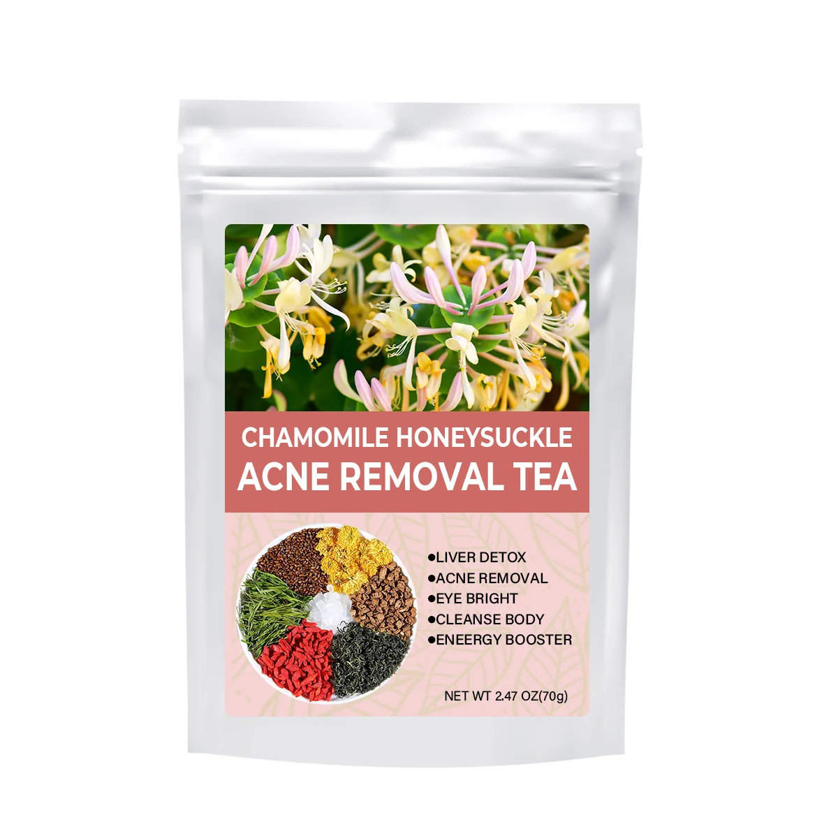 Private label Honeysuckle herbal tea acne removal wolfberry blended fruit flower tea