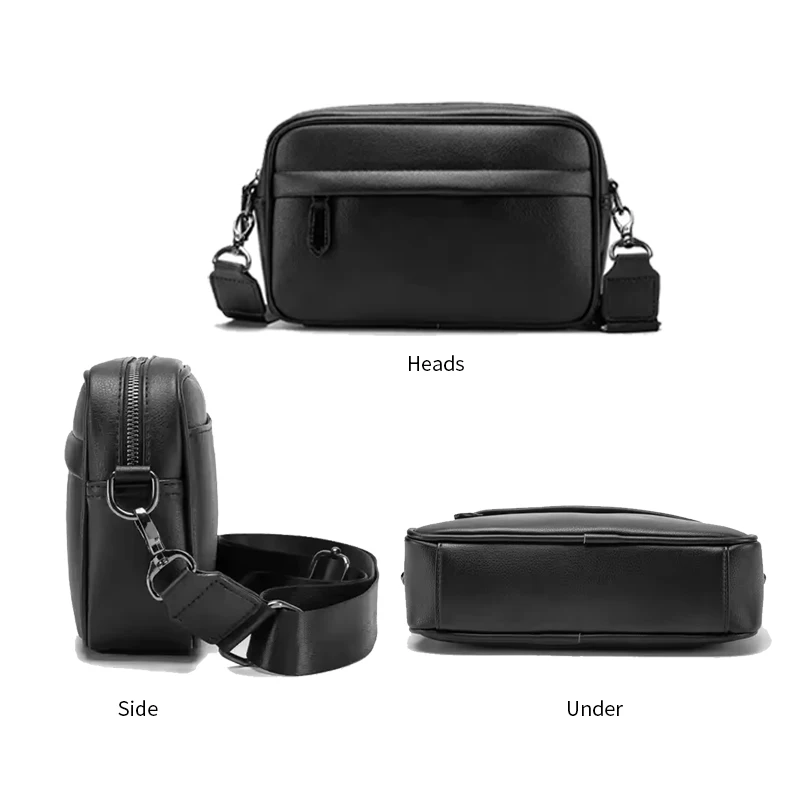 Custom Design Vintage High Quality Pu Leather Single Adjustable Strap Crossbody Shoulder Bag For Men