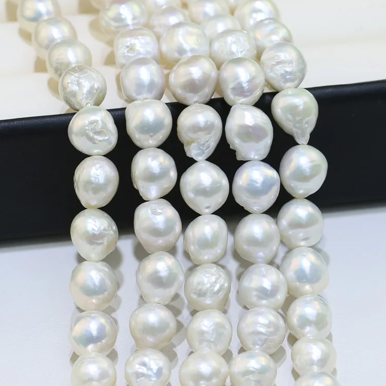 11-13MM big large size edison fresh water irregular baroque shape real freshwater cultured pearl bead strands