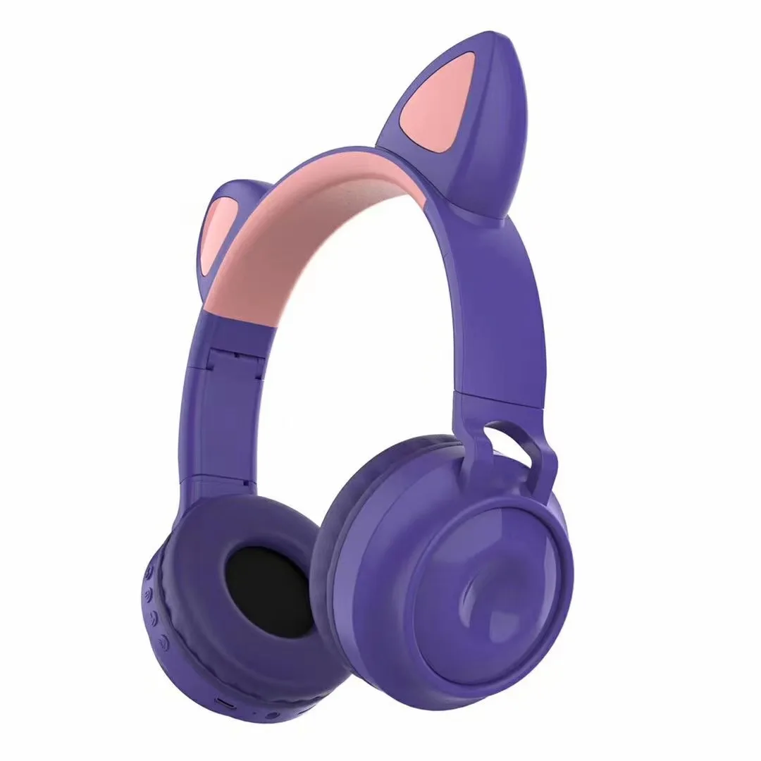 Cat Cut Female  Super Bass  Wireless Blue Tooth Headphones  Gaming Headset