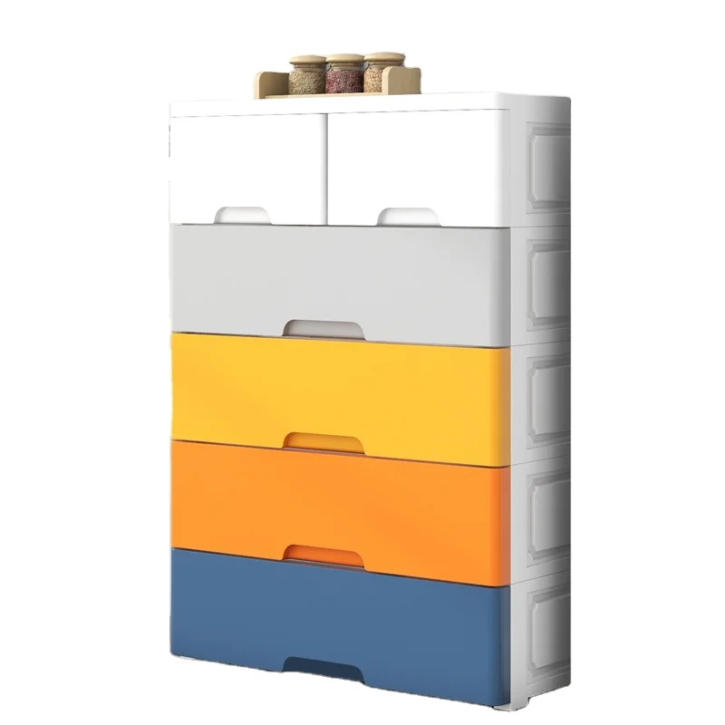Wholesale 5 Tiers Storage Drawer Plastic Cabinet living room drawers clothing baby kids cabinet