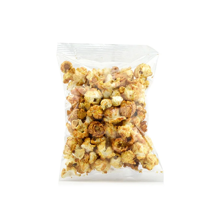 Food Grade Clear Plastic Pouch 3 Side Seal Bag Popcorn Packaging